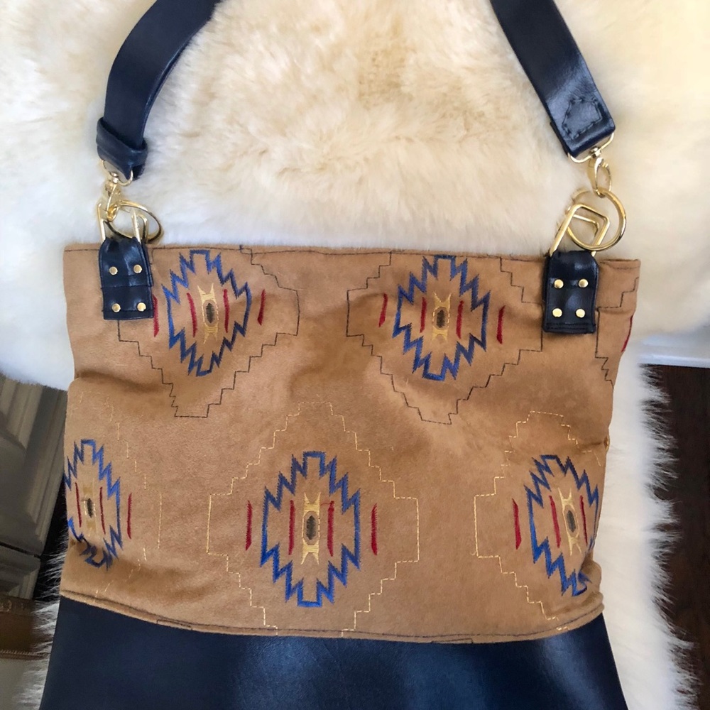 Southwestern Suede Tote Bag